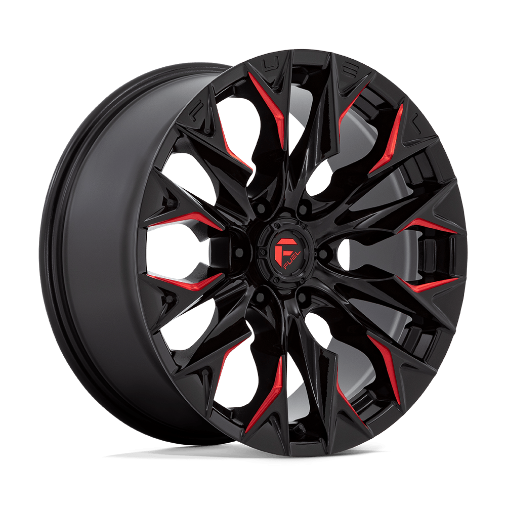 Fuel 1PC D823 FLAME GLOSS BLACK MILL W/ CANDY RED Wheel 20x9 6X135mm +20 87.1mm