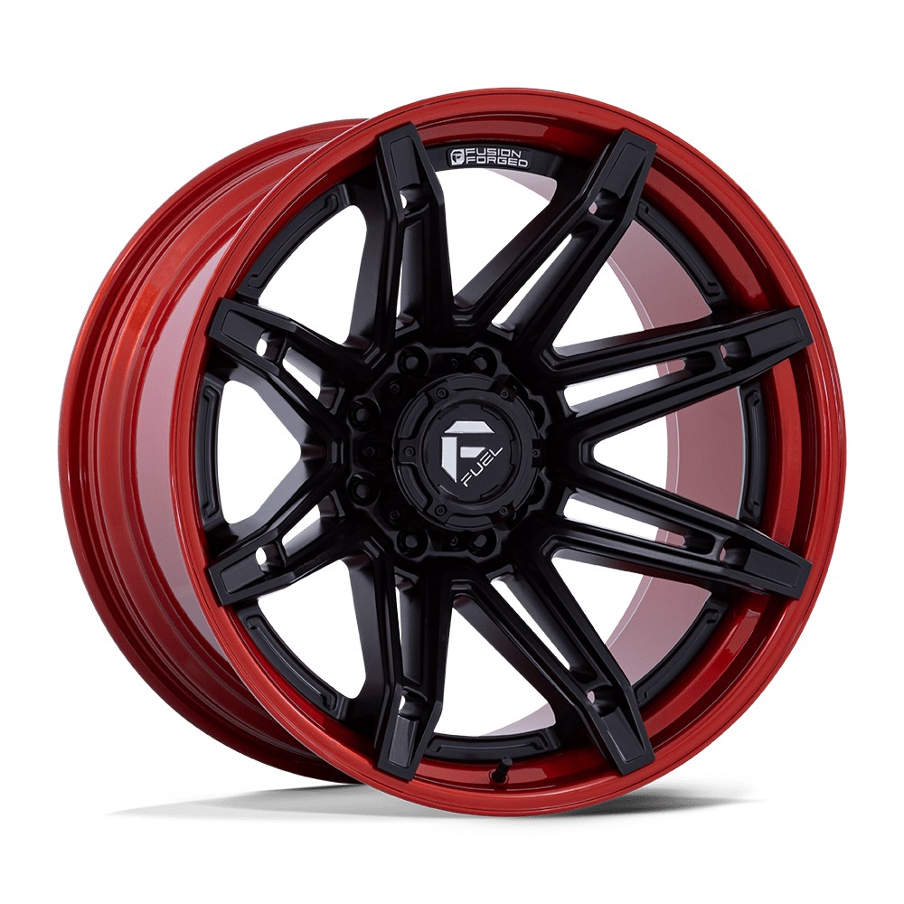 Fuel 1PC FC401 BRAWL MATTE BLACK W/ CANDY RED LIP Wheel 20x10 8X170mm -18 125.1mm