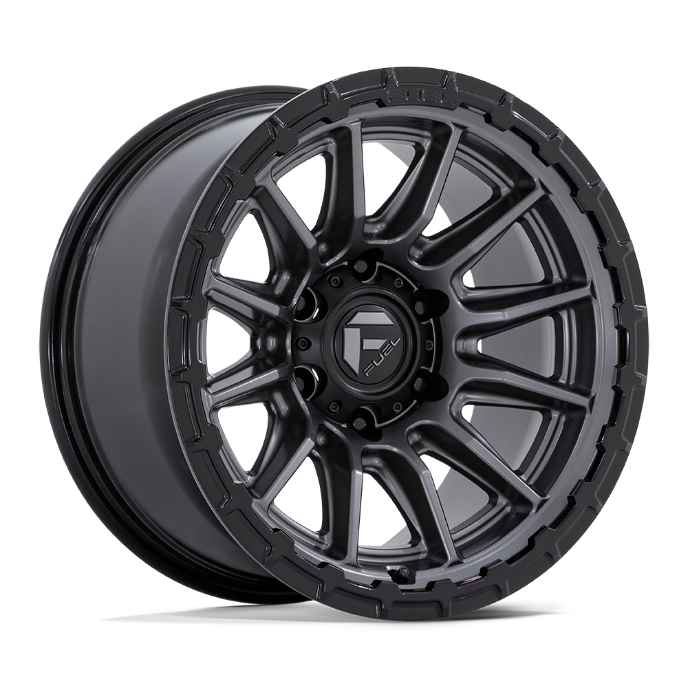 Fuel 1PC FC866 PISTON MATTE GUNMETAL GLOSS BLACK LIP Wheel 17x8.5 5X127mm +25 71.5mm