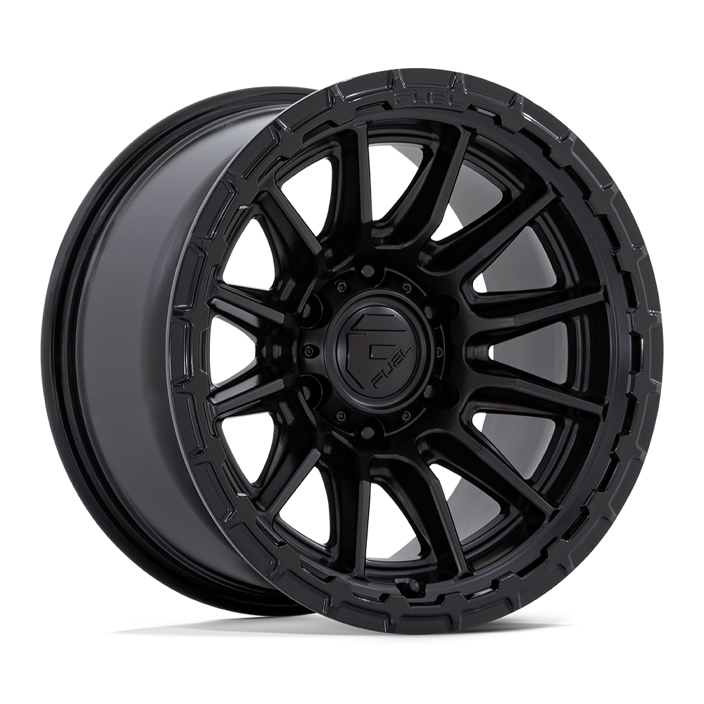 Fuel 1PC FC866 PISTON BLACKOUT W/ GLOSS BLACK LIP Wheel 17x8.5 6X139.7mm +25 106.1mm