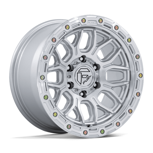 Fuel 1PC FC881 SURGE GLOSS SILVER W/ MACHINED FACE Wheel 17x9 6X139.7mm -12 106.1mm