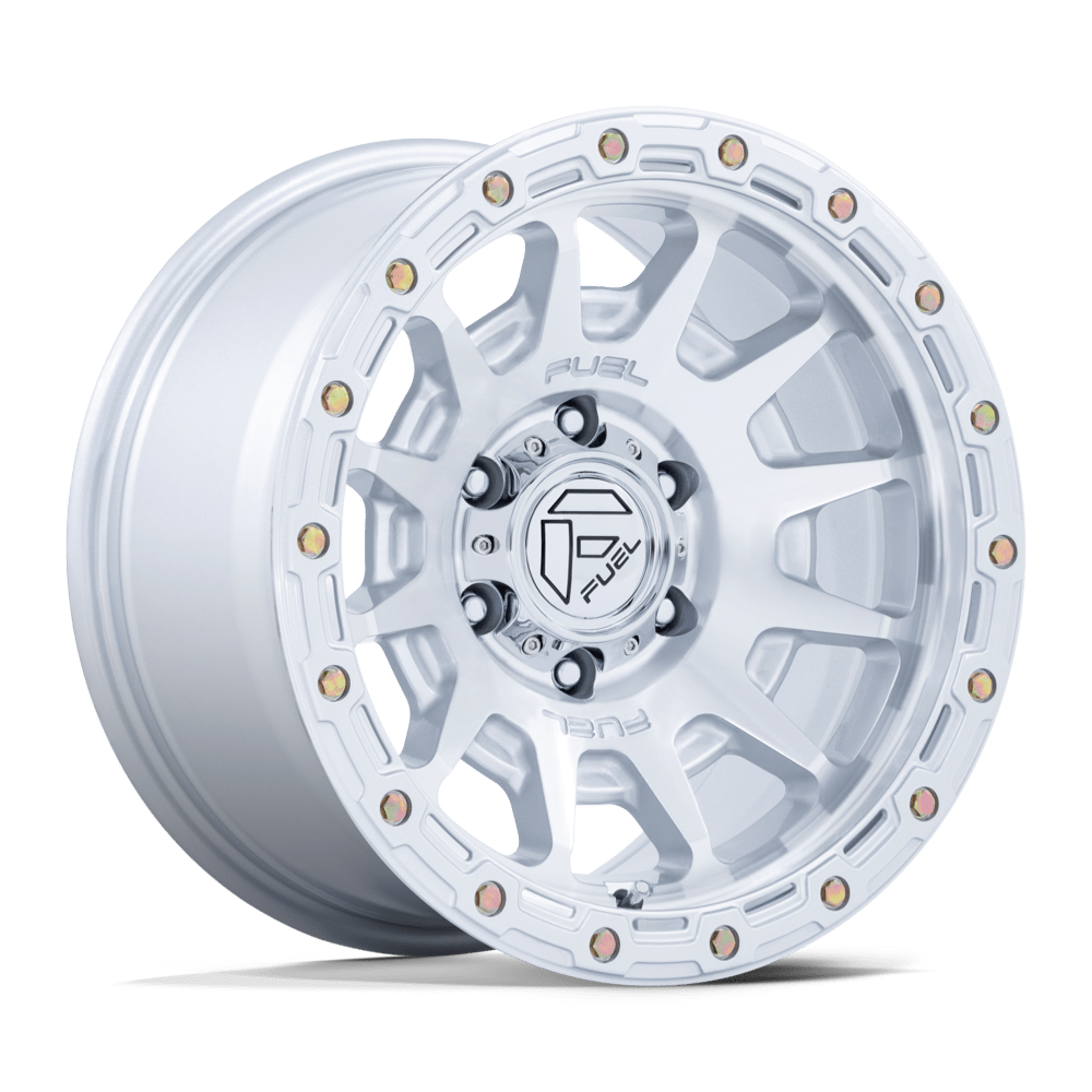 Fuel 1PC FC884 FORTRESS GLOSS SILVER W/ MACHINED FACE Wheel 17x8.5 5X127mm +25 71.5mm