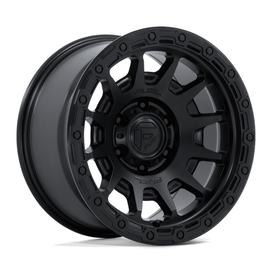 Fuel 1PC FC884 FORTRESS MATTE BLACK W/ GLOSS BLACK LIP Wheel 17x9 5X127mm -12 71.5mm