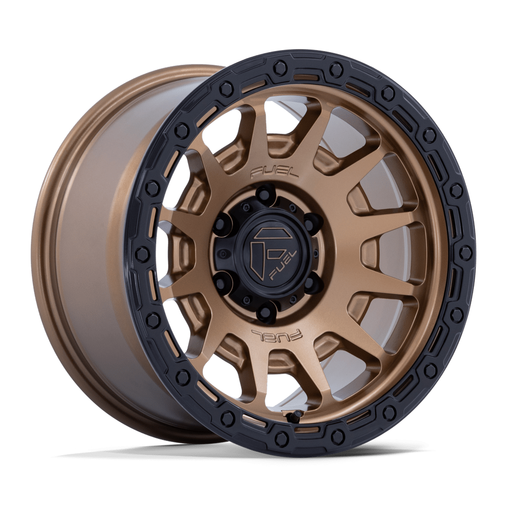 Fuel 1PC FC884 FORTRESS MATTE BRONZE W GLOSS BLACK LIP Wheel 17x9 5X127mm -12 71.5mm