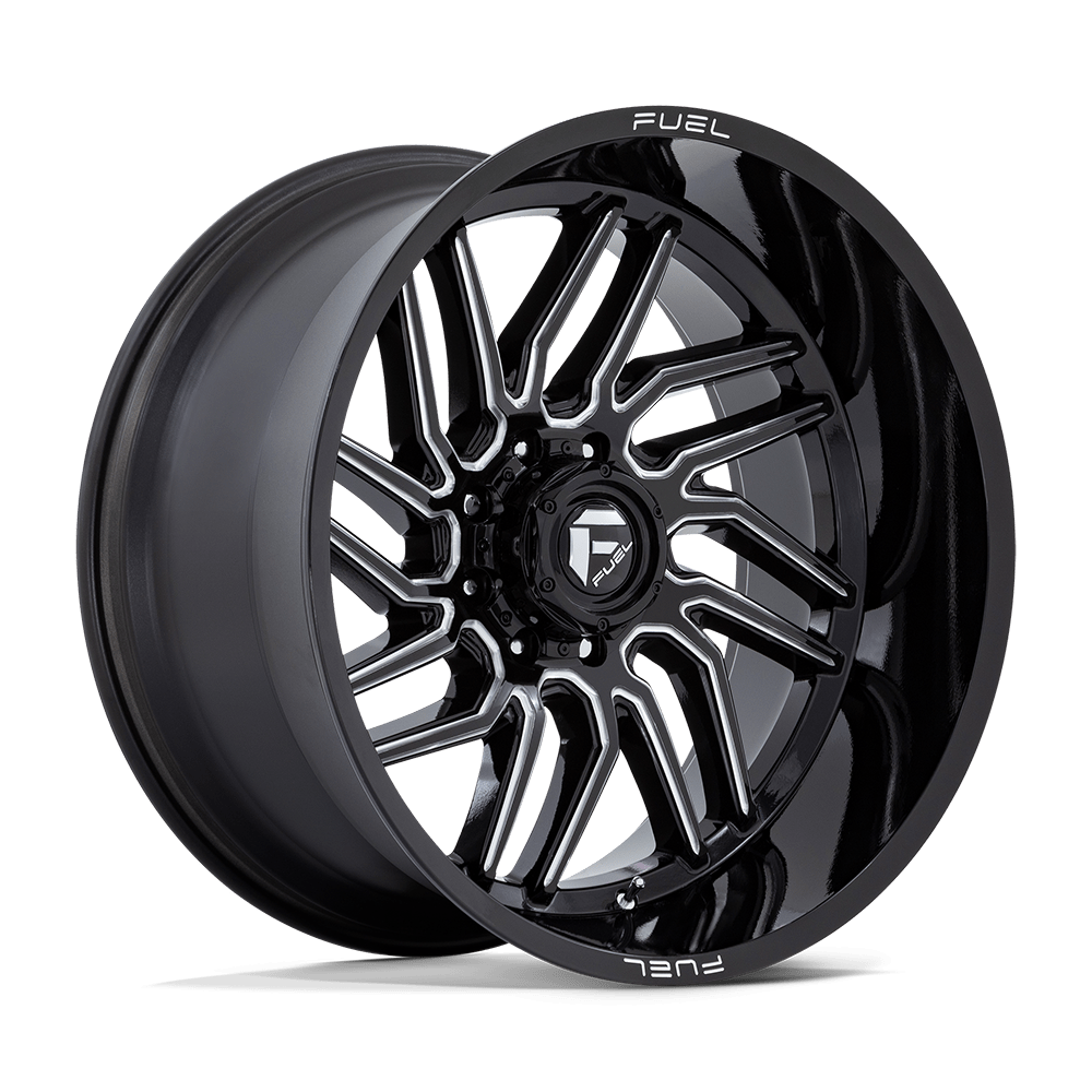 Fuel 1PC D807 HURRICANE GLOSS BLACK MILLED Wheel 24x12 8X165.1mm -44 125.1mm