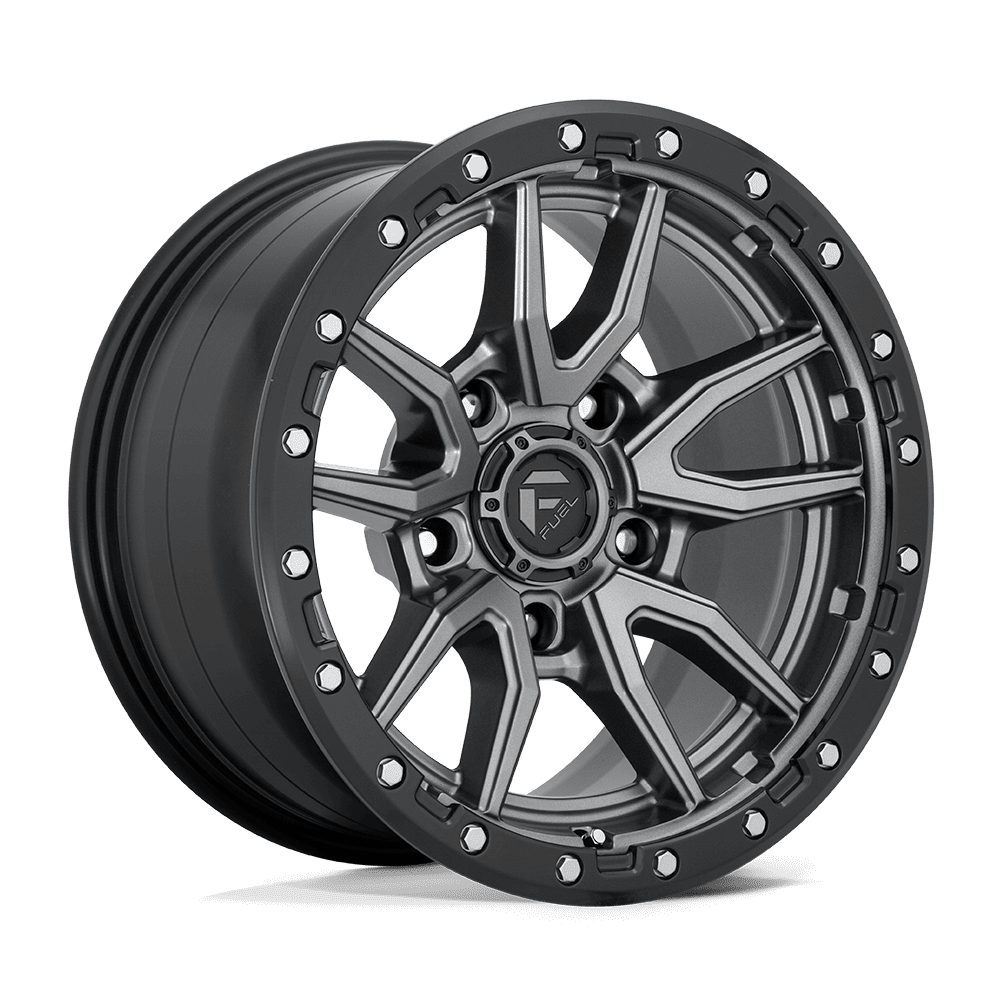 Fuel 1PC D680 REBEL MATTE GUNMETAL BLACK BEAD RING Wheel 18x9 5X127mm -12 71.5mm