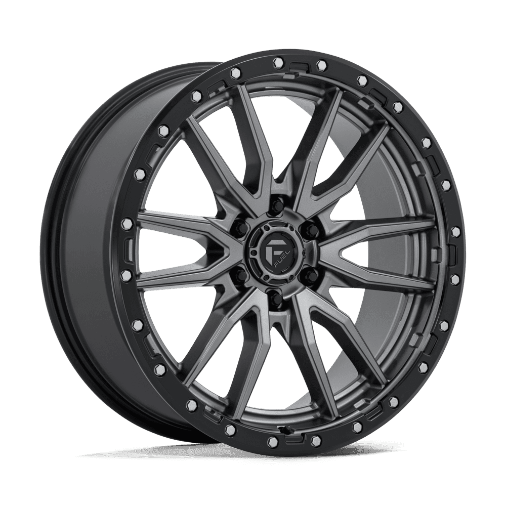 Fuel 1PC D680 REBEL MATTE GUNMETAL BLACK BEAD RING Wheel 22x9 6X139.7mm +20 78.1mm