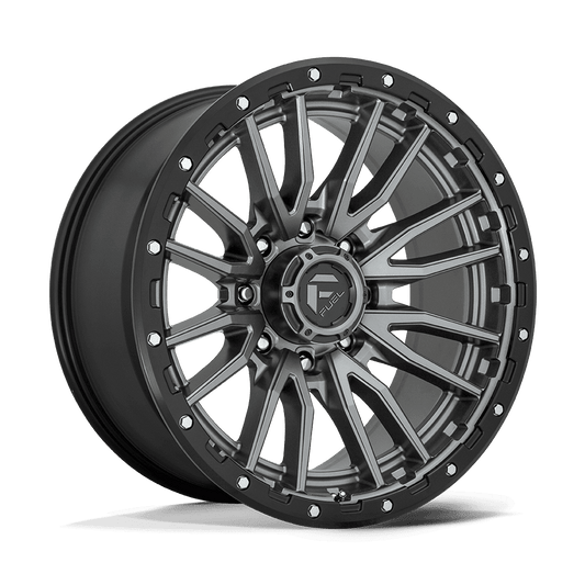 Fuel 1PC D680 REBEL MATTE GUNMETAL BLACK BEAD RING Wheel 22x10 8X180mm -18 124.2mm