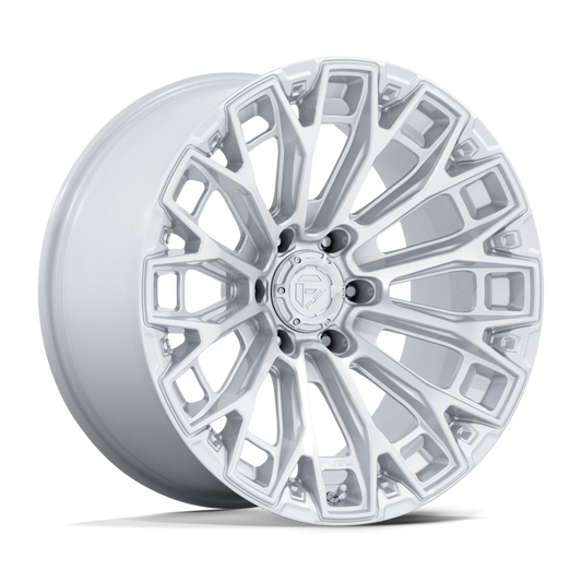 Fuel 1PC FC882 TRAX GLOSS SILVER W/ MACHINED FACE Wheel 17x9 6X135mm -12 87.1mm