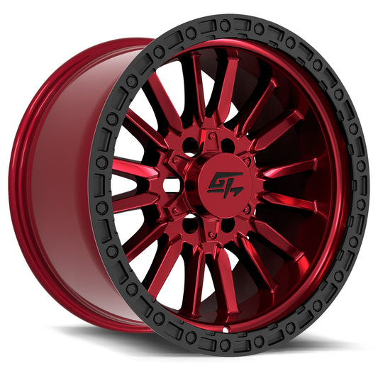 CHAMBER 18x12 8x165.1/8x180 -44 Black Ring / Anodized red centre