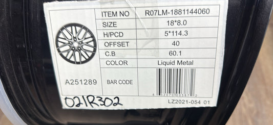 ***ON SALE** RAC Alloy Canada R07 liquid metal Wheels 18x8 +40 5x114.3 60.1cb