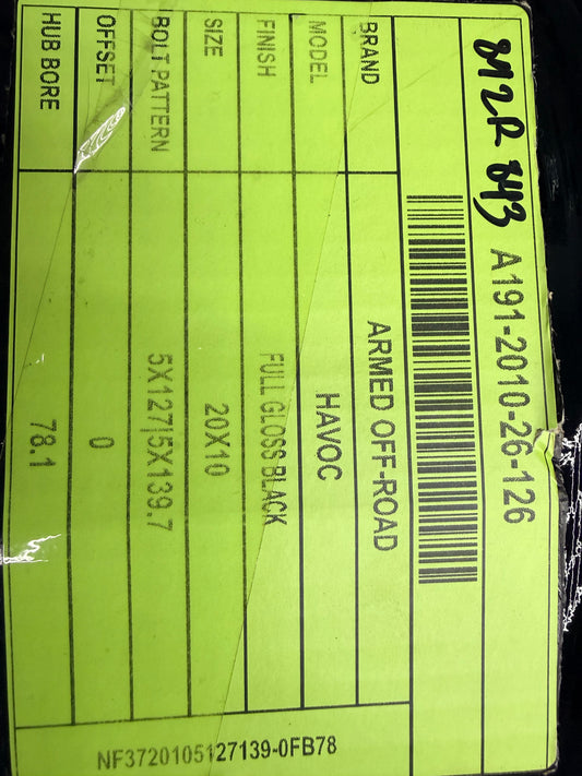 ARMED OFFROAD HAVOC ALLOY RIM 20X10  5x139.7 +0