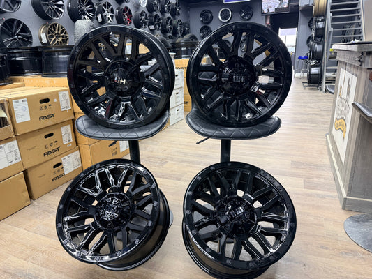 **BLEM SALE** FAST HD MENACE GLOSS BLACK 18X9 +15 6X135 87.1cb