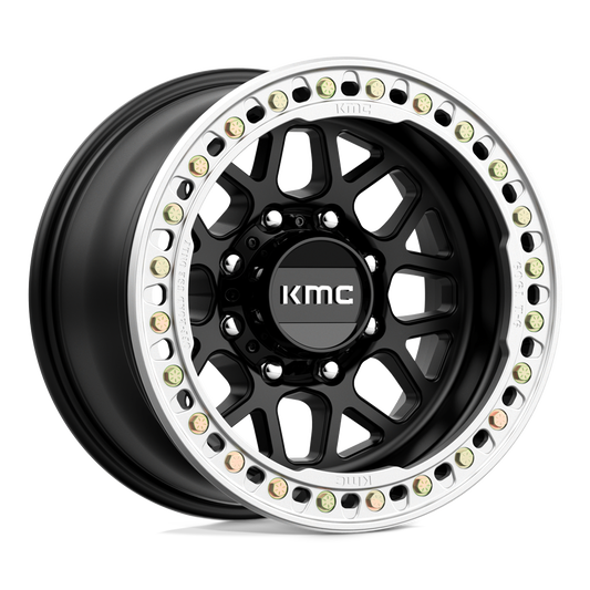 KMC KM235 GRENADE CRAWL BEADLOCK SATIN BLACK Wheel 17x9 8X165.1mm -38 125.1mm
