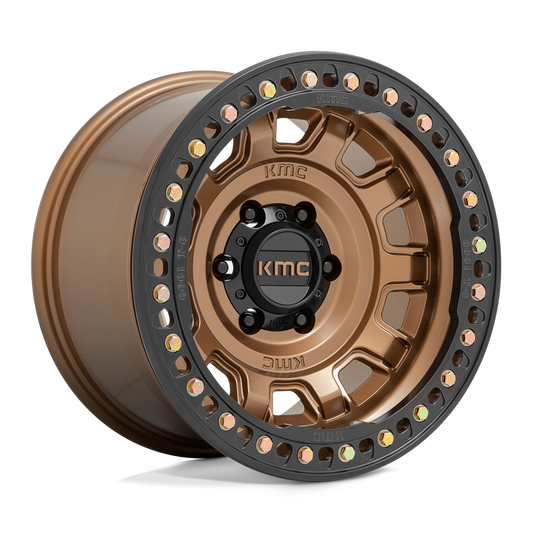KMC KM236 TANK BEADLOCK MATTE BRONZE Wheel 17x9 5X127mm -15 71.5mm