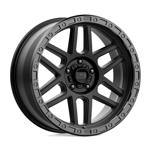 KMC KM544 MESA SATIN BLACK W/ GLOSS BLACK LIP Wheel 17x9 5X127mm -12 71.5mm