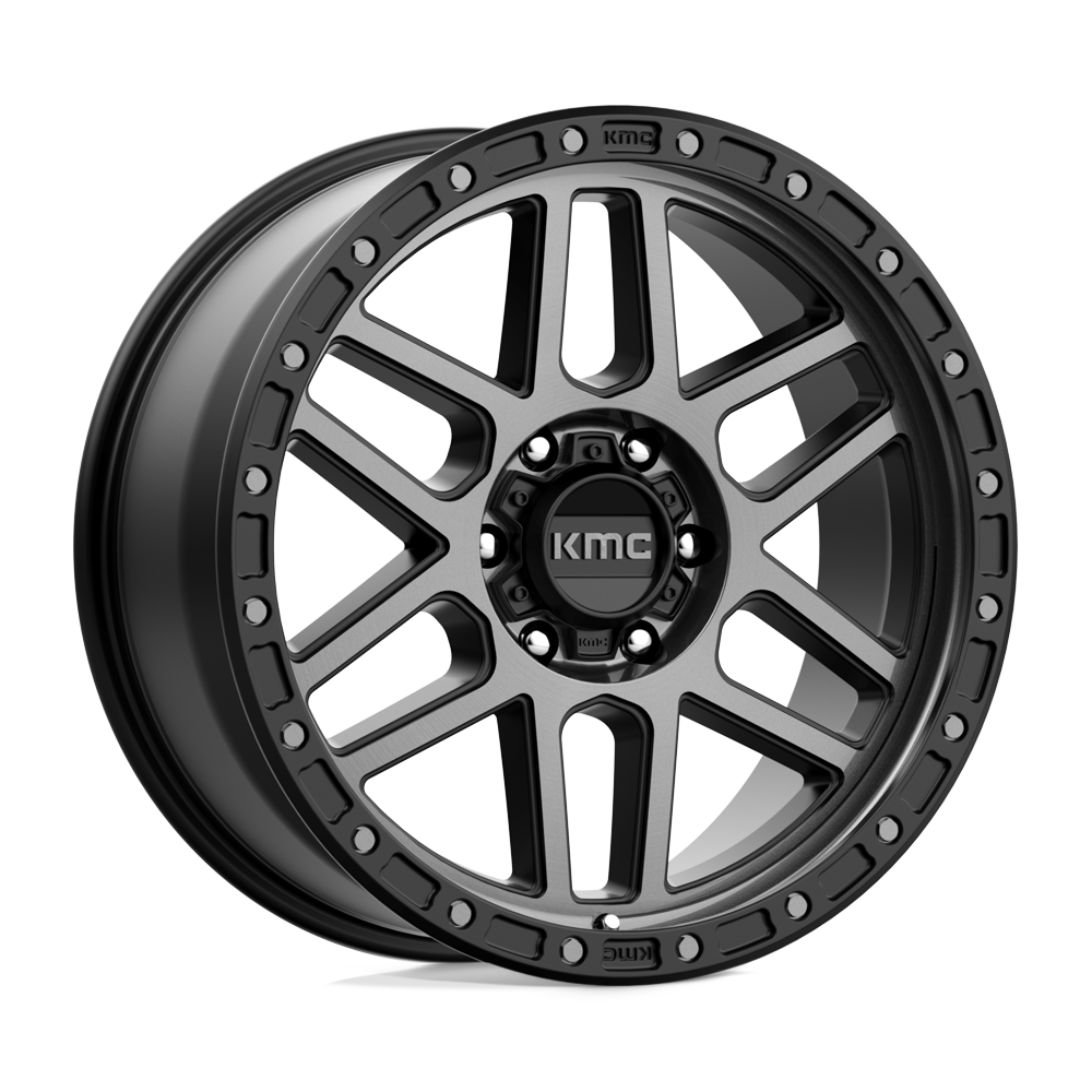 KMC KM544 MESA SATIN BLACK W/ GRAY TINT Wheel 17x9 6X139.7mm +18 106.1mm