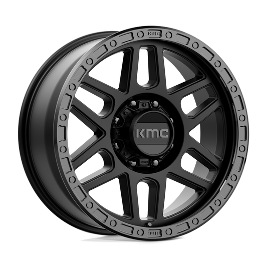 KMC KM544 MESA SATIN BLACK W/ GLOSS BLACK LIP Wheel 17x9 8X170mm +18 125.1mm