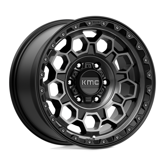 KMC KM545 TREK SATIN BLACK W/ GRAY TINT Wheel 17x9 6X139.7mm +0 106.1mm