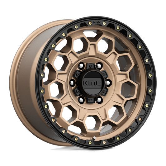 KMC KM545 TREK MATTE BRONZE W/ BLACK LIP Wheel 17x9 6X139.7mm +18 106.1mm