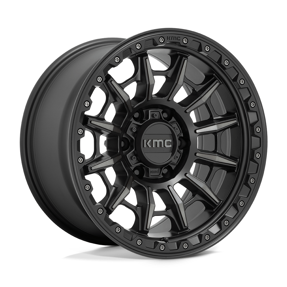 KMC KM547 CARNAGE SATIN BLACK W/ GRAY TINT Wheel 17x9 5X127mm -12 71.5mm