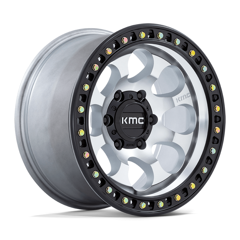 KMC KM550 RIOT SBL MACHINED W/ SATIN BLACK LIP Wheel 17x9 6X135mm -12 87.1mm