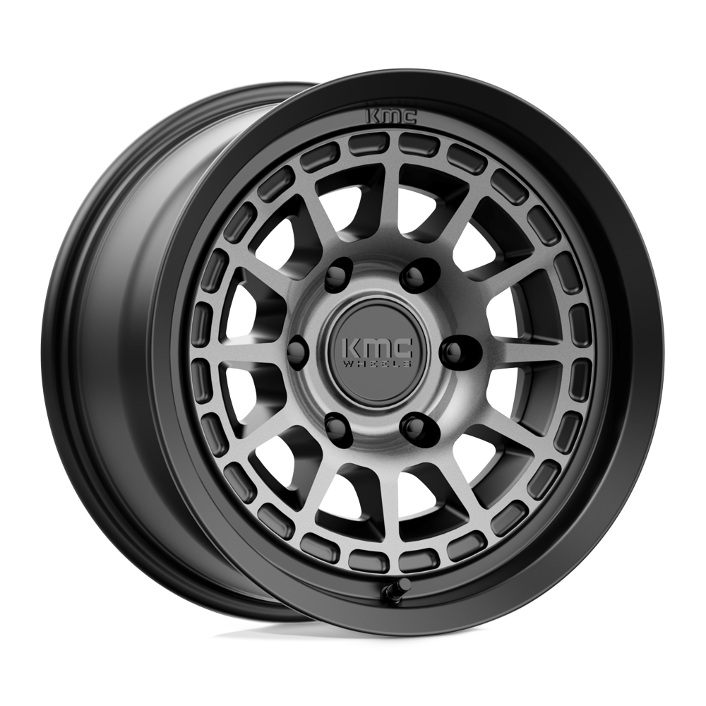 KMC KM719 CANYON SATIN BLACK W/ GRAY TINT Wheel 17x8 6X139.7mm +20 106.1mm
