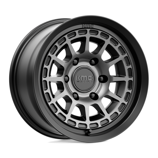 KMC KM719 CANYON SATIN BLACK W/ GRAY TINT Wheel 17x8 6X139.7mm +20 106.1mm