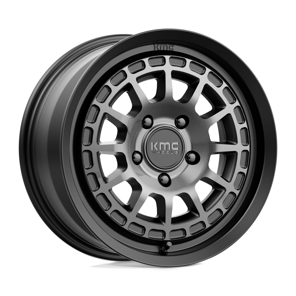 KMC KM719 CANYON SATIN BLACK W/ GRAY TINT Wheel 17x8 5X114.3mm +35 72.56mm