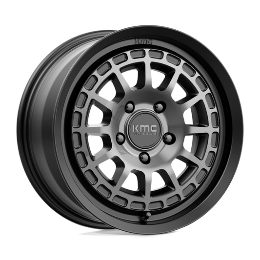 KMC KM719 CANYON SATIN BLACK W/ GRAY TINT Wheel 17x8 5X114.3mm +35 72.56mm