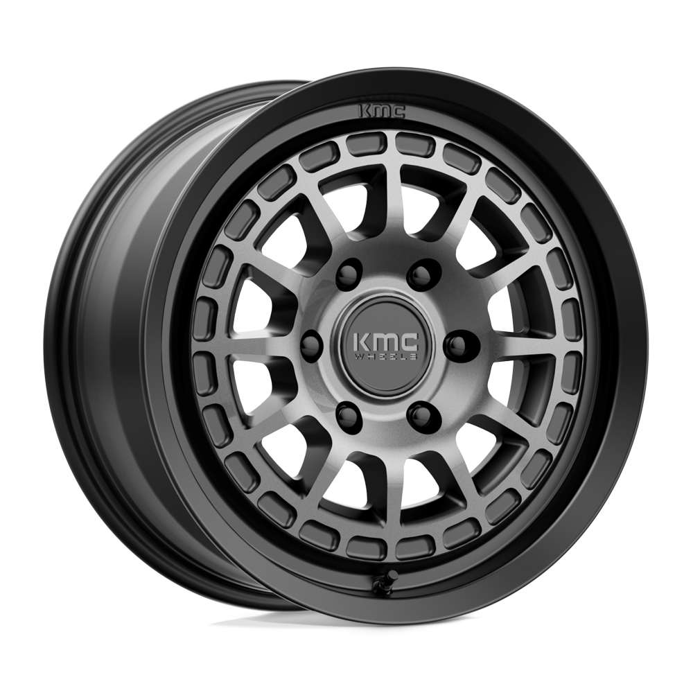 KMC KM719 CANYON SATIN BLACK W/ GRAY TINT Wheel 17x8 6X139.7mm +35 100.3mm