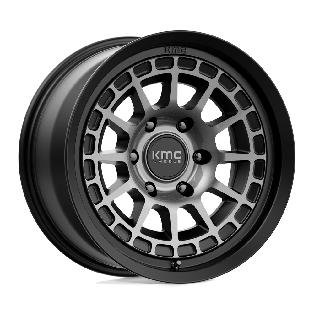 KMC KM719 CANYON SATIN BLACK W/ GRAY TINT Wheel 17x8.5 6X139.7mm +0 106.1mm