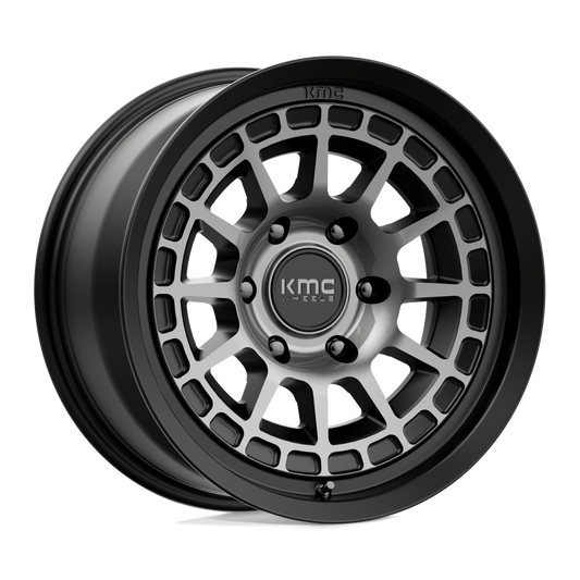 KMC KM719 CANYON SATIN BLACK W/ GRAY TINT Wheel 17x8.5 6X139.7mm +0 106.1mm