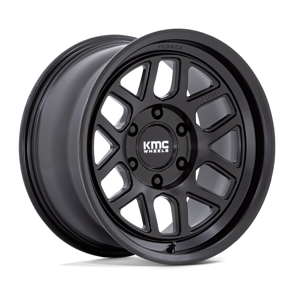 KMC KM446 MESA FORGED MONOBLOCK SATIN BLACK Wheel 17x8.5 6X139.7mm -10 106.1mm