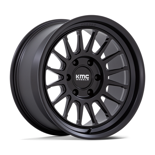 KMC KM447 IMPACT FORGED MONOBLOCK SATIN BLACK Wheel 17x8.5 6X139.7mm -10 106.1mm