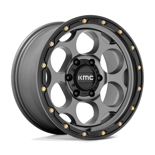 KMC KM541 DIRTY HARRY SATIN GRAY W/ BLACK LIP Wheel 17x9 5X127mm -12 71.5mm