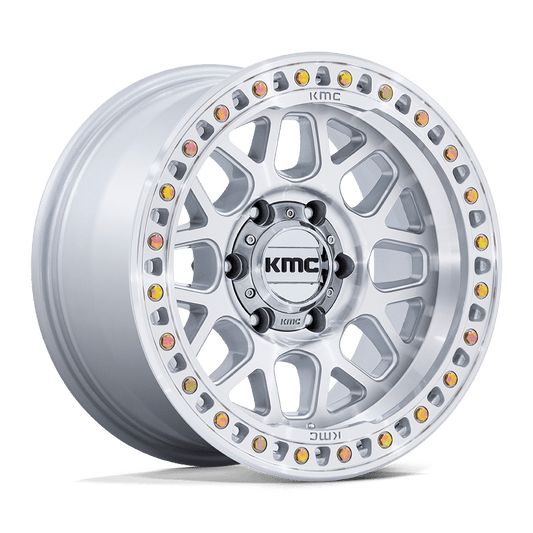 KMC KM549 GRS GLOSS SILVER W/ MACHINED FACE Wheel 17x8.5 8X180mm +0 124.2mm