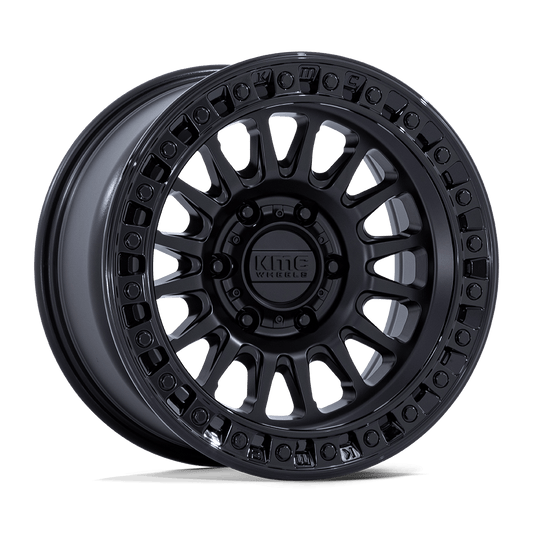 KMC KM552 IMS MATTE BLACK W/ GLOSS BLACK LIP Wheel 17x8.5 6X139.7mm +25 106.1mm