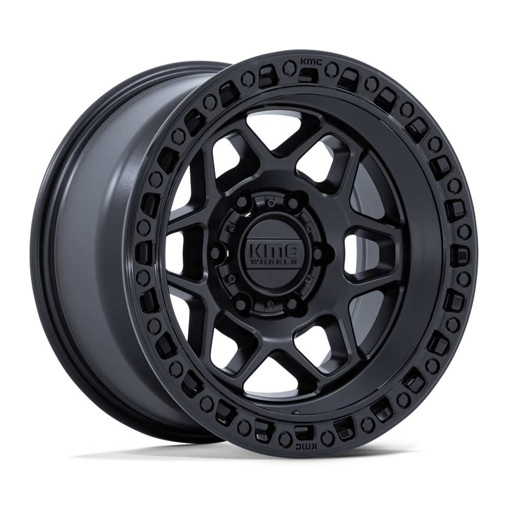 KMC KM553 TORX MATTE BLACK W/ GLOSS BLACK LIP Wheel 17x8.5 6X135mm +25 87.1mm