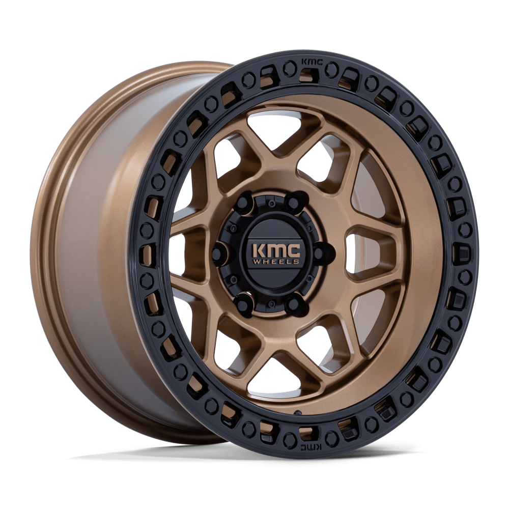 KMC KM553 TORX MATTE BRONZE W GLOSS BLACK LIP Wheel 17x8.5 5X127mm +25 71.5mm