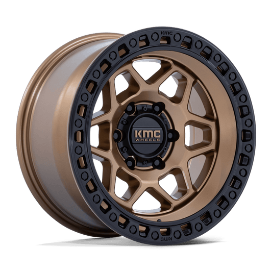 KMC KM553 TORX MATTE BRONZE W GLOSS BLACK LIP Wheel 17x9 5X127mm -12 71.5mm