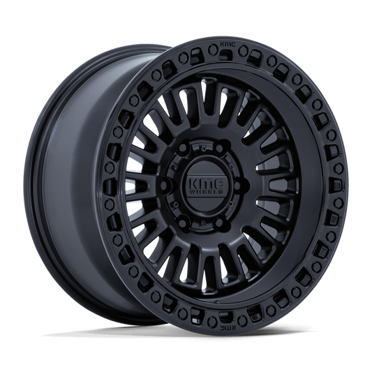 KMC KM554 AZTEC MATTE BLACK W/ GLOSS BLACK LIP Wheel 17x8.5 6X135mm +0 87.1mm