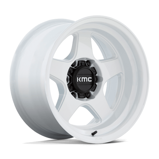 KMC KM728 LOBO GLOSS WHITE Wheel 17x8.5 6X139.7mm +18 106.1mm