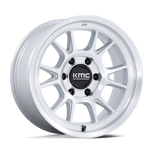 KMC KM729 RANGE GLOSS SILVER W/ MACHINED FACE Wheel 17x8.5 6X139.7mm +0 106.1mm