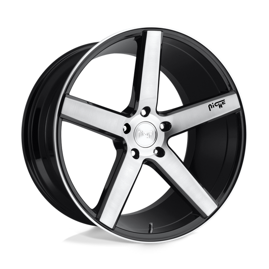 Niche 1PC M124 MILAN GLOSS BLACK BRUSHED Wheel 18x8 5X114.3mm +40 72.56mm