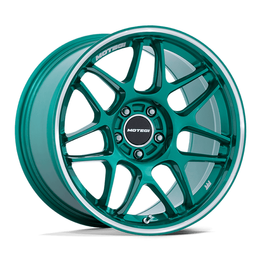 Motegi MR158 TSUBAKI HOKKAIDO GREEN W/ MACHINED LIP Wheel 18x8.5 5X112mm +42 66.56mm