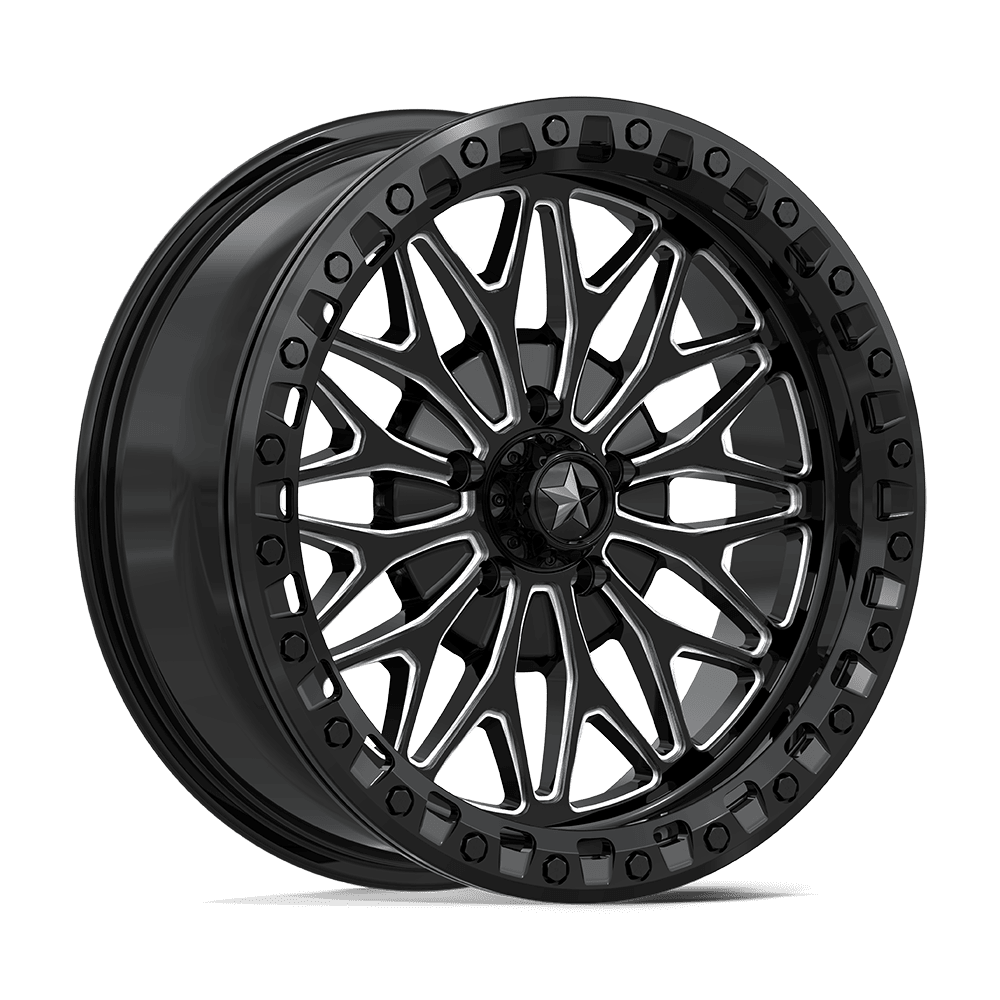 MSA Offroad Wheels MA53 BOLO UTV BEADLOCK GLOSS BLACK MILLED Wheel 18x7 5X114.3mm +10 72.56mm