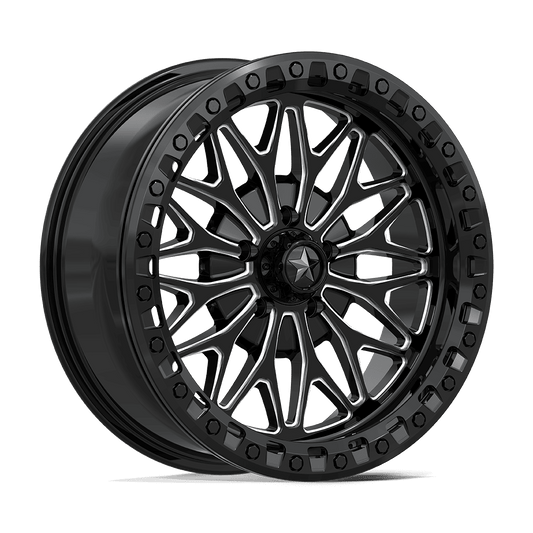 MSA Offroad Wheels MA53 BOLO UTV BEADLOCK GLOSS BLACK MILLED Wheel 18x7 5X114.3mm +10 72.56mm