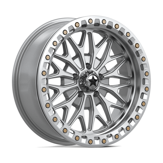 MSA Offroad Wheels MA53 BOLO UTV BEADLOCK GLOSS SILVER W/ MACHINED FACE Wheel 18x7 5X114.3mm +10 72.56mm