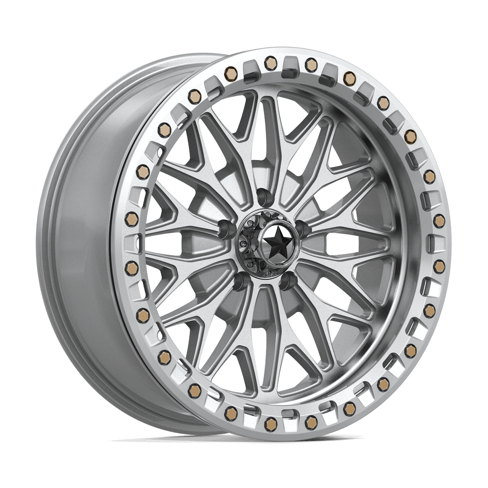 MSA Offroad Wheels MA53 BOLO UTV BEADLOCK GLOSS SILVER W/ MACHINED FACE Wheel 18x7 5X114.3mm +10 72.56mm